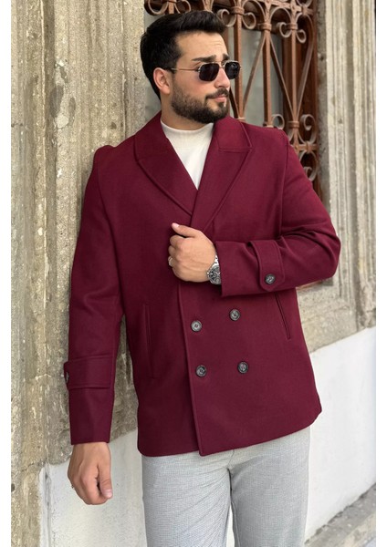 Erkek Iç Astarlı Çift Cepli Kaşe Kaban P-00018435