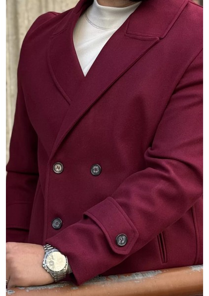 Erkek Iç Astarlı Çift Cepli Kaşe Kaban P-00018435 indirimleri