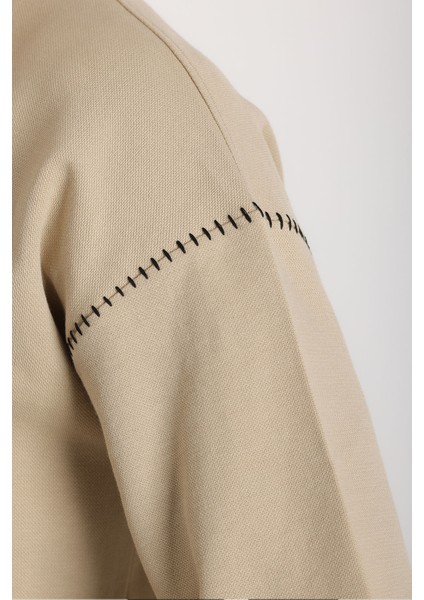 Omuz Çoban Dikiş Detaylı Double Pike Kumaş Loose Fit Erkek Polo Yaka Tişört fırsatları