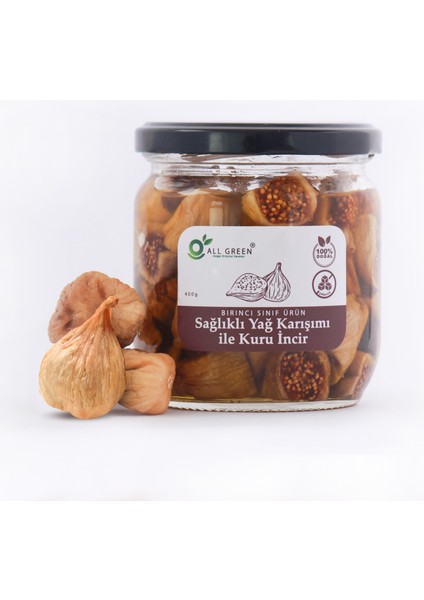 Zeytinyağlı Dağ Inciri Kurusu 400G | %100 Naturel Sızma Soğuk Sıkım Zeytinyağı ve 6 Saf Yağın Karışımı