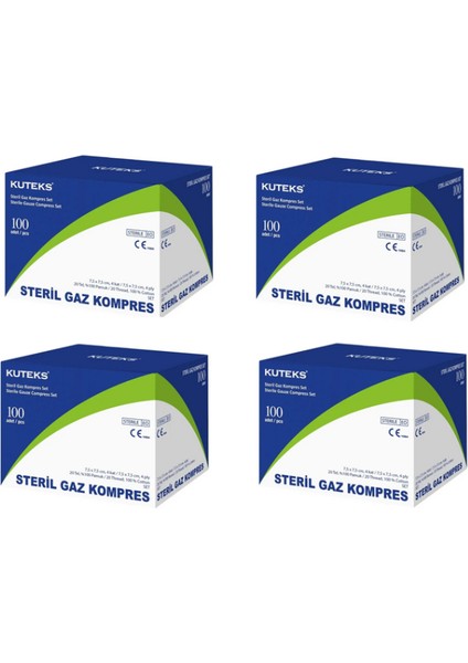 Steril Gaz Kompres 7.5cm x 7.5cm 20 Tel 4 Kutu 400 Adet- %100 Pamuk