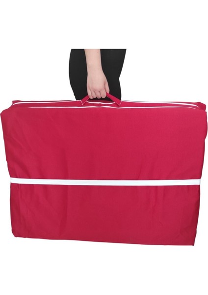 Katlanır Yatak Yer Yatağı Sünger Yatak Taşınabilen Tek Kişilik 80X180 Kırmızı-6 cm