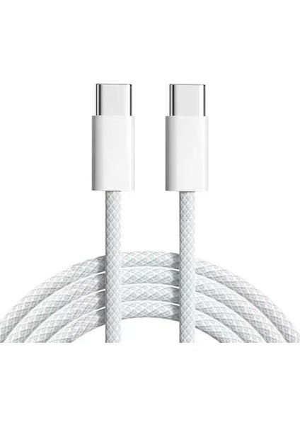 iPhone 15/16 ve Android Için Type C-C, 60WATT Pd, Örgülü, Hızlı Şarj Kablosu (100 Cm)