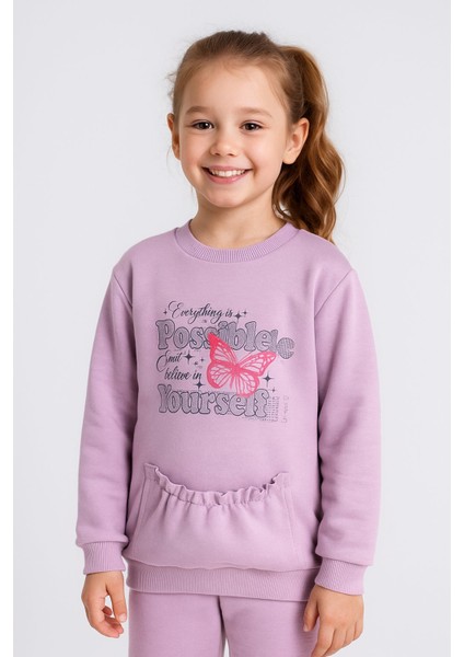 Kız Çocuk Baskılı Pamuklu Ikili Takım I Rahat ve Şık Spor ve Günlük Takım Pamuklu (4-12 Yaş) fırsatları