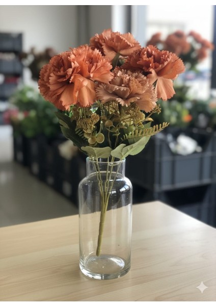 Koca 7 Kafalı 40 cm Karanfil Turuncu Somon Renginde Ev Vazo Dekor Ürünü fiyatları