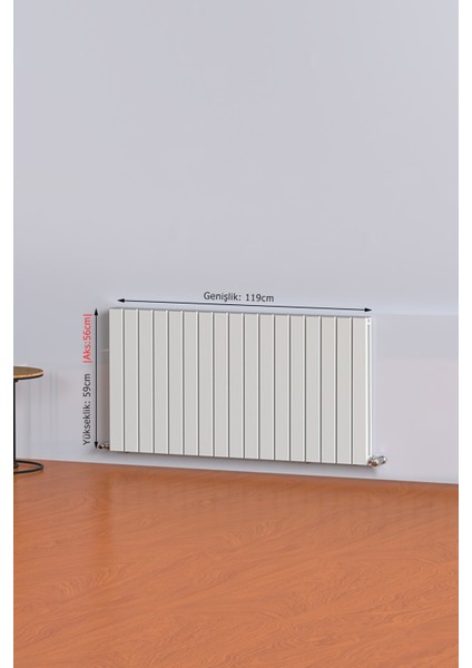 Argus Alüminyum Radyatör 590 x 1190 (17 Dilim) Beyaz RAL9010 fiyatları
