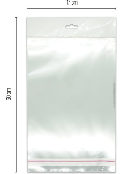 17*30 Sedefli Askılı (Askı Kısmı Beyaz) Bantlı OPP (Parlak-Şeffaf) Jelatin 100 Adet