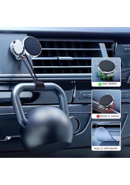 Içi Telefon Tutucu, Mıknatıslı Araç Telefon Tutucu, 360 Derece Dönebilen Esnek Yapı, Katlanabilir Güçlü Araba Telefon Tutucu, Ergonomik Tasarım (2x Manyetik Plaka) modelleri