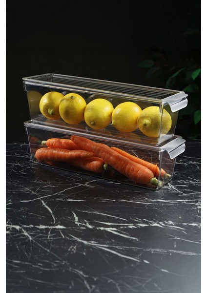 Kapaklı Buzdolabı Düzenleyici Meyve Sebze Saklama Kabı Organizer 4'lü Set 7 L - 4,5 L - 3 L - 2 L indirimleri