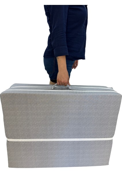 Katlanır Yer Yatağı ve Tek Kişilik Sünger Katlanır Minder Yatak 70X180X10 Cm-Gri fırsatları