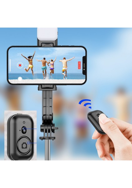 L12 Işıklı Selfie Çubuğu Uzaktan Kumandalı 116 cm Tripod Özçekim Alüminyum Masa Üstü Tripod