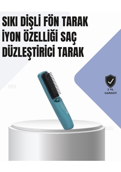3D Dişli Saç Düzleştirici Tarak, USB Şarjlı, Renkli, Kompakt ve Pratik Tasarım