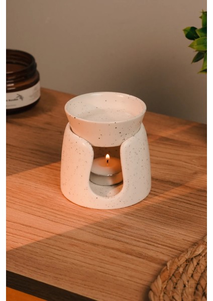 Beyaz Özel Tasarım Seramik El Yapımı Buhurdanlık | Mumluk | Dekoratif (1 Adet Tealight Mum Ile) fiyatları