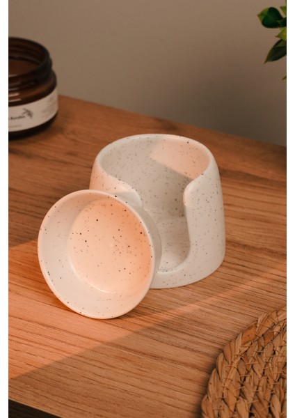 Beyaz Özel Tasarım Seramik El Yapımı Buhurdanlık | Mumluk | Dekoratif (1 Adet Tealight Mum Ile) modelleri