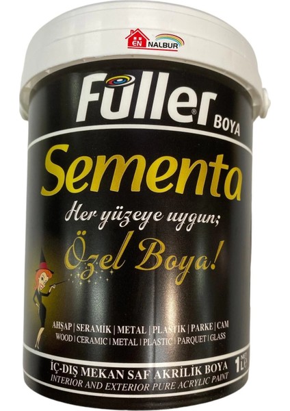 Bfs Sementa Özel Su Bazlı Saf Akrilik Boya 1 Litre Siyah