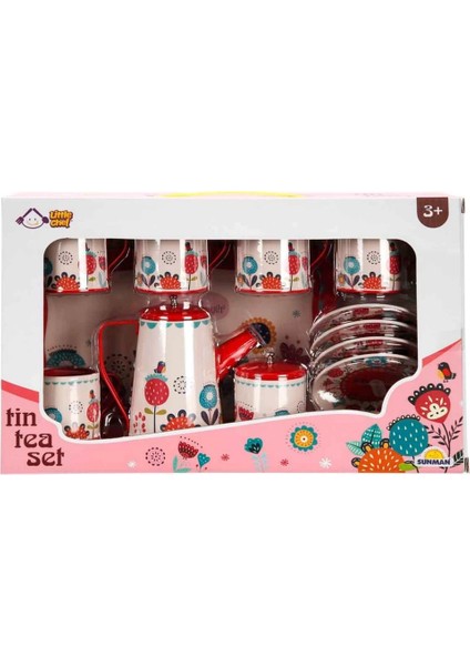 Bfs Çiçek Desenli Metal Çay Seti 12 Parça modelleri