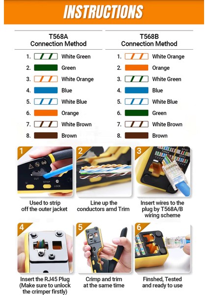 Yeni Nesil Ez RJ45 Pense 8P8C Utp Sıkma Pensesi RJ11 RJ12 RJ45 Ethernet Konektörü Sıkma Kesme Soyma Network Aksesuarları