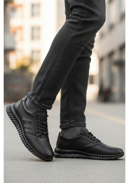 Siyah Bağcıklı Deri Jel Taban Anatomik Erkek Casual Ayakkabı 315 M modelleri