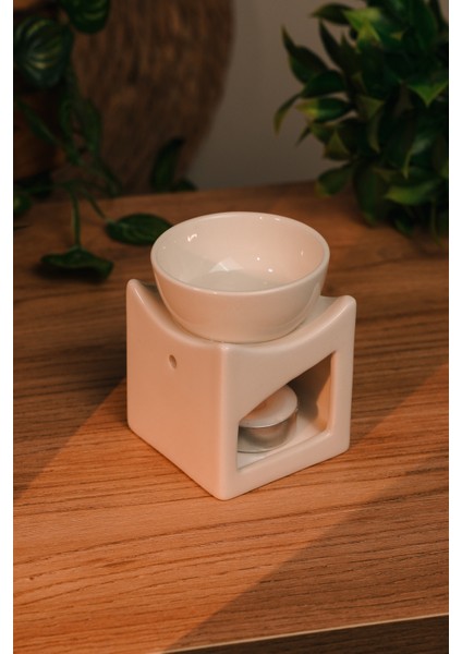 Beyaz Kedi Tasarımlı Seramik El Yapımı Buhurdanlık | Mumluk | Dekoratif (1 Adet Tealight Mum Ile) fiyatları