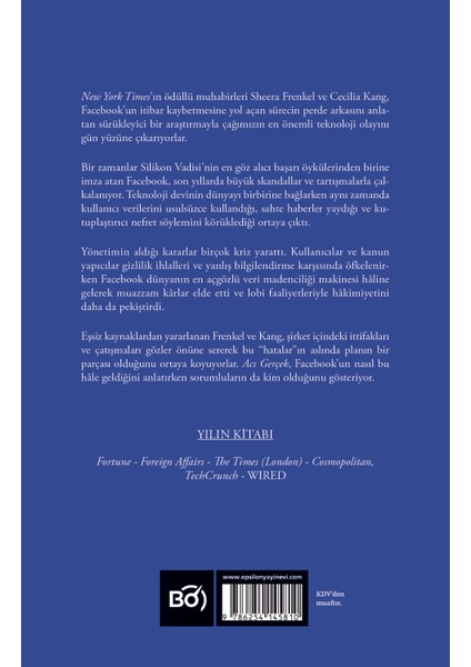Acı Gerçek - Facebook’un Hakimiyet Savaşının Içyüzü - Sheera Frenkel - Cecilia Kang modelleri