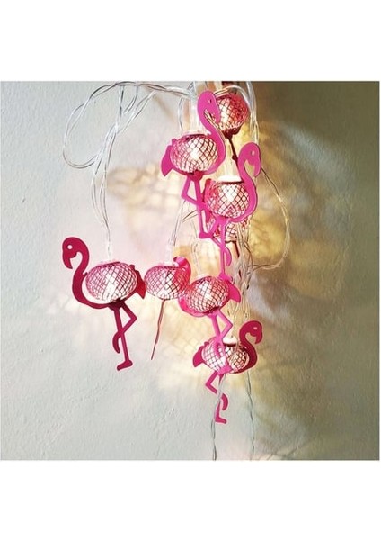 Asonplus Dekoratif Flamingo LED Işıklı 10 Lu Metal Flamingo Dizeleri Pilli Gece Lambası fiyatları