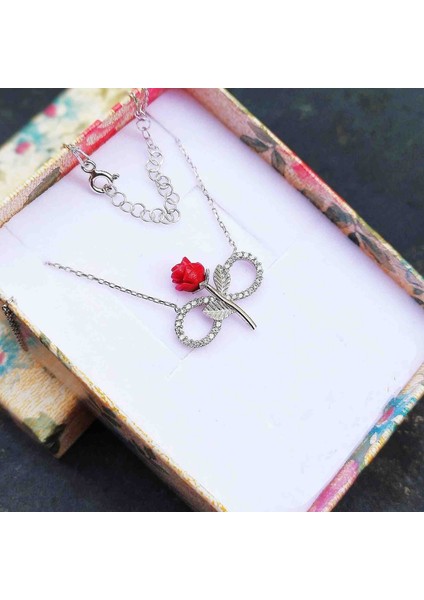 - 925 Ayar Gümüş Sonsuzluk Gül Tasarım Kolye fırsatları