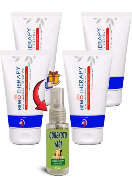 Hemo Therapy 4 Adet Iskoç Karaağaç Özlü Bağsur Kremi 50 ml + Çörek Yağı