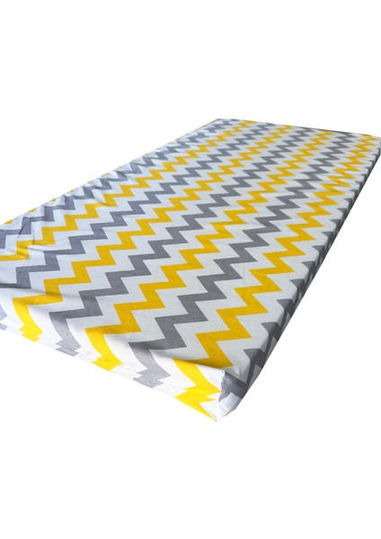 Bebek Yatağı 60X120X6 cm Vip Oyun Parkı Sünger Yatak-Sarı Gri Zikzak fiyatları