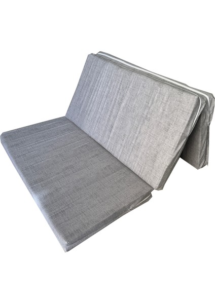 Çift Kişilik Katlanır Yer Yatağı ve Sünger Yatak Katlanır Minder Yatak 120X195X8 Cm-Gri