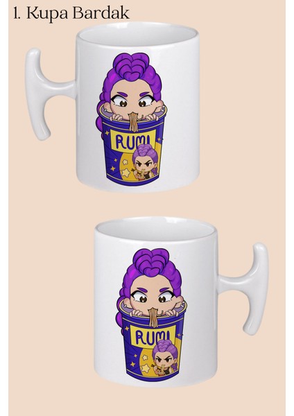 Kpop Demon Huntress Huntrix, Ramen 3'lü Hammer Kulplu Kupa Bardak fiyatları