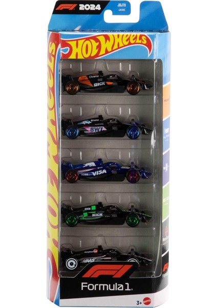 Formula 1 5'li Araba Seti, F1 Yarış Takımlarından Ilham Alan 5 Adet 1:64 Ölçekli Metal Araç, Koleksiyona Uygun Yarış Arabaları, JGF58