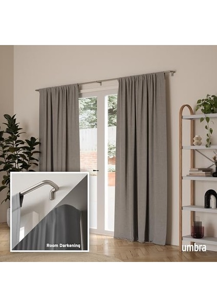 Alacakaranlık Perde Çubuğu Seti - Sarılı Tasarım Karartma Veya Oda Karartma Panelleri Için Ideal, 70-200 Cm, Nikel modelleri