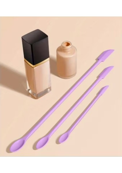Küçük + Orta + Büyük Silikon Makyaj Spatula Seti Üç Parça Çift Taraflı Mini Keskin Kazıyıcı