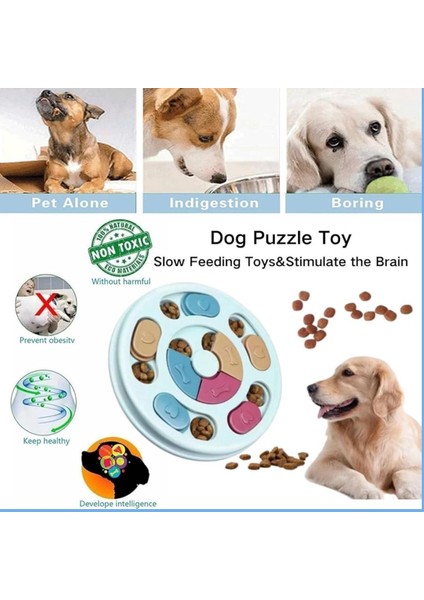 Zeka Geliştirici Köpek/kedi Mama Bulmaca Oyuncağı – Kaydırmalı Ödül Kutusu