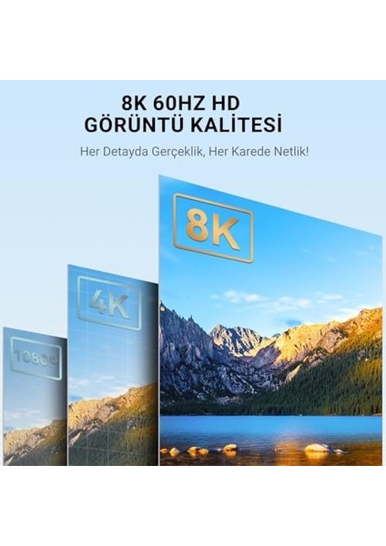 Dp To HDMI Kablo 8k 60Hz 4K 240Hz Hdr 3D 48GBPS Örgülü Displayport To HDMI Kablo 2 Metre fiyatları