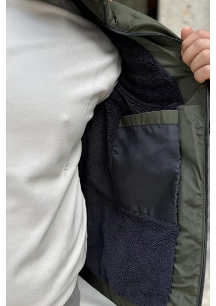 Içi Peluş Fermuarlı Kapüşonlu Erkek Mont P-00013141 fırsatları