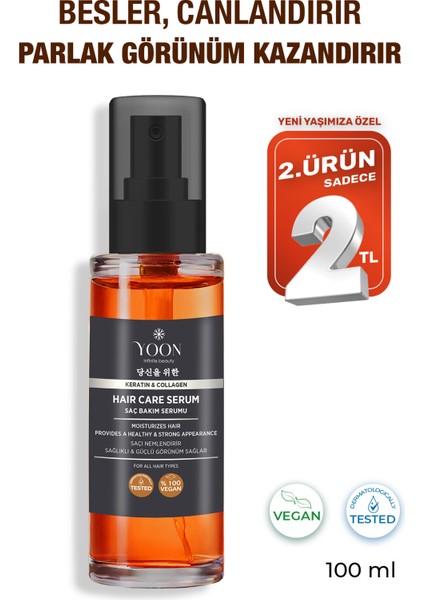 Durulanmayan Saç Bakım Serumu, Kabarma Karşıtı, Saç Tellerini Nemlendiren, Güçlendirici Serum 100ML