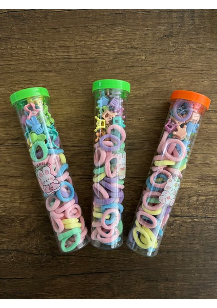 1 Paket Bebek Çocuk Kutulu Renkli Ince Lastik Mandal Havlu Saç Boncuğu Toka Seti Y2K Kpop Kore modelleri