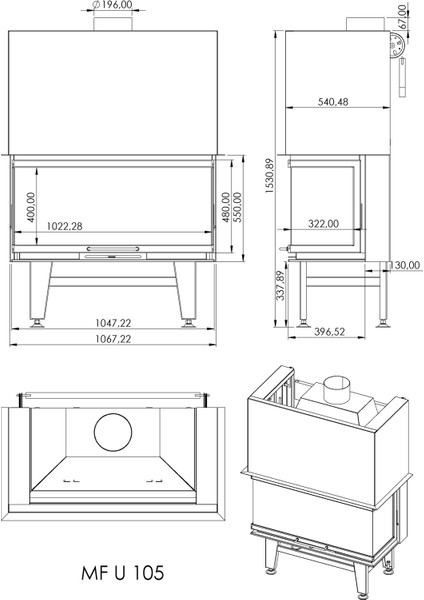 Mfu 105 (105 Cm'lik Şömine Haznesi) fiyatları