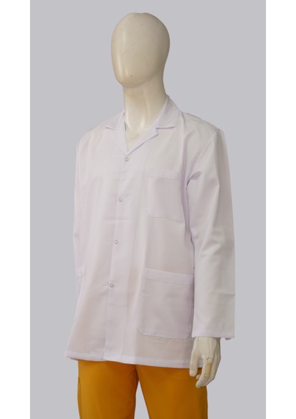 Klasik Yaka Uzun Kol Kısa Boy Ceket Doktor Eczane Öğretmen Labaratuvar Önlüğü