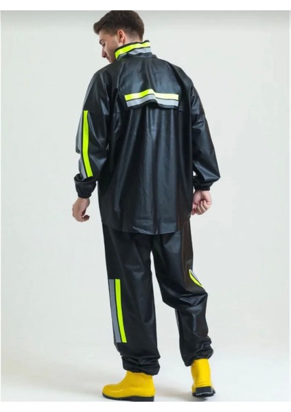 Motorcu Kurye Su Geçirmez Yağmurluk Takım - Siyah fırsatları