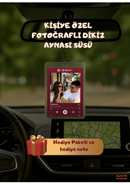 Kişiye Özel Fotoğraflı Spotify Şarkı Kodlu Yazılı Araba Hediyesi Araba Süsü Dikiz Aynası Süsü Hediye fiyatları