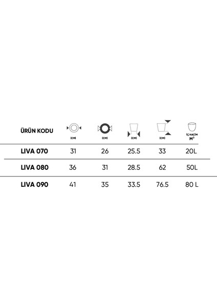 Dekoratif Saksı - Lıva 080 - 50L - Antrasit fırsatları