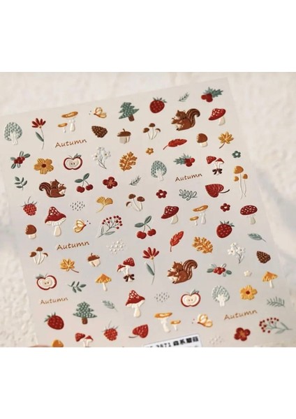 Sonbahar Desenleri Tırnak Süsleme Stickerı Nail Art Süslemeleri fiyatları