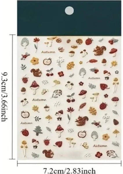 Sonbahar Desenleri Tırnak Süsleme Stickerı Nail Art Süslemeleri modelleri
