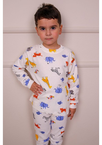 %100 Pamuk Hayvanlar Desenli Unisex Pijama Takım fiyatları