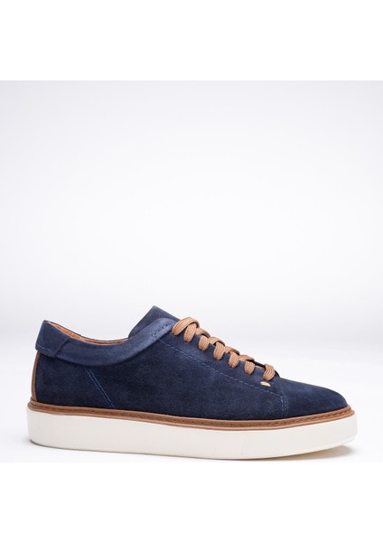 Erkek Hakiki Deri Süet Sneaker Lacivert Arel modelleri