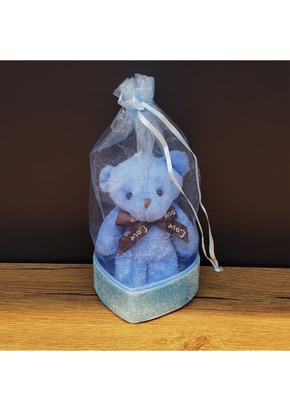 Mavi Hediyelik Kese Içinde Ayıcık