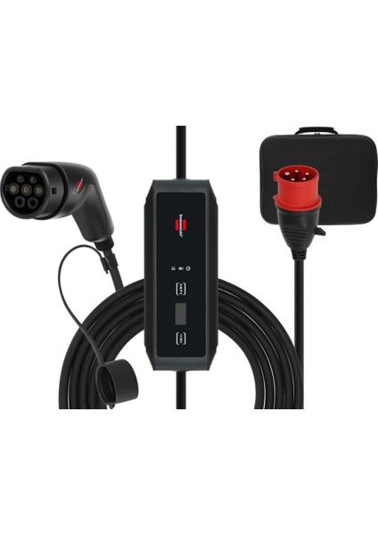 E-Mobility Serisi Duvar Tipi Uyumlu 3 Fazlı Elektrikli Araç Taşınabilir Şarj Istasyonu 8 Metre Kablolu 16A. 11 Kw (Alman Menşeli)