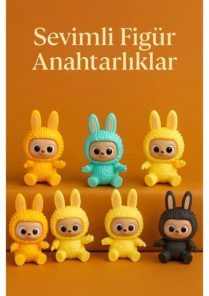 Labubu Anahtarlık Yüksek Kaliteli Baskı 3 Adet